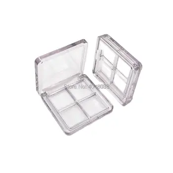 10pcs 30pcs сенки палитра квадратни 4 решетки прозрачна кутия за многократна употреба пластмасов козметичен контейнер DIY празен калъф за сенки