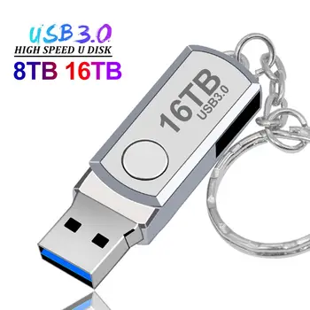 2023 Нов USB 3.0 16TB високоскоростен диск с писалка 8TB метален ключ USB флаш устройство 4TB 2TB преносим SSD Memoria флаш диск Безплатна доставка