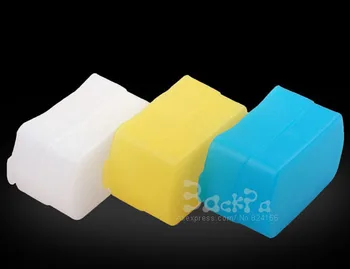3 цвята (синьо, бяло, жълто) Разсейвател на светкавицата на камерата SoftBox за CAN0N 580EX Speedlite светкавица светлина мека кутия аксесоари