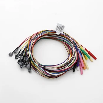 50 комплекта /DIN тип кримпване 1.5 медна тръба капачка за електрод за еднократна употреба ЕЕГ електроди кабел (сребърен хлорид покритие електрод капачка)