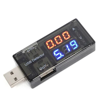 USB тестер за ток USB волтметър амперметър детектор двоен ред показва нови