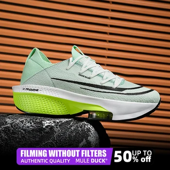 Маратон въздушна възглавница въглеродна плоча мъжки спортни обувки за бягане дишаща лека дамска удобна атлетична маратонки без хлъзгане