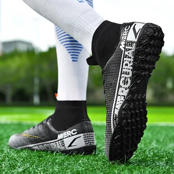 Меси футболни обувки cleats трайни удобни качествени футболни ботуши за външна светлина футзал маратонки на едро Chuteira общество
